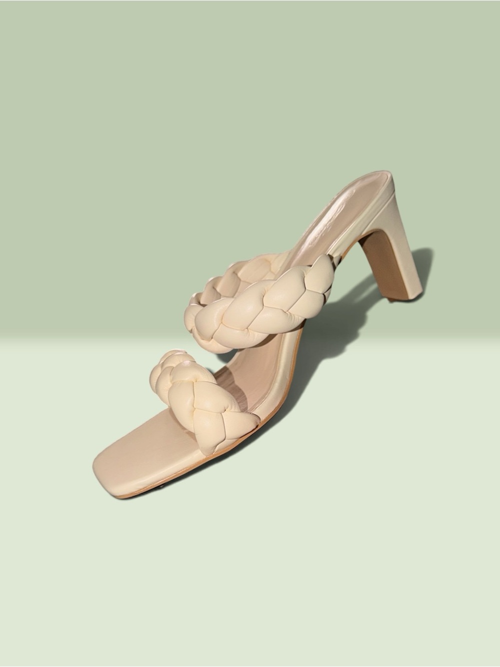 Braided Strap Cream High Heel Sandal